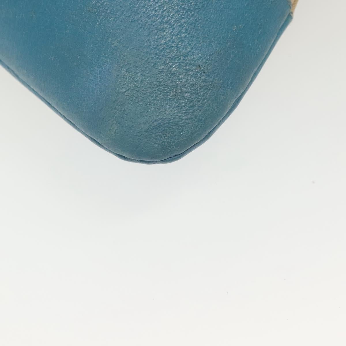 PRADA Shoulder Bag Canvas Beige Silver Auth 141428