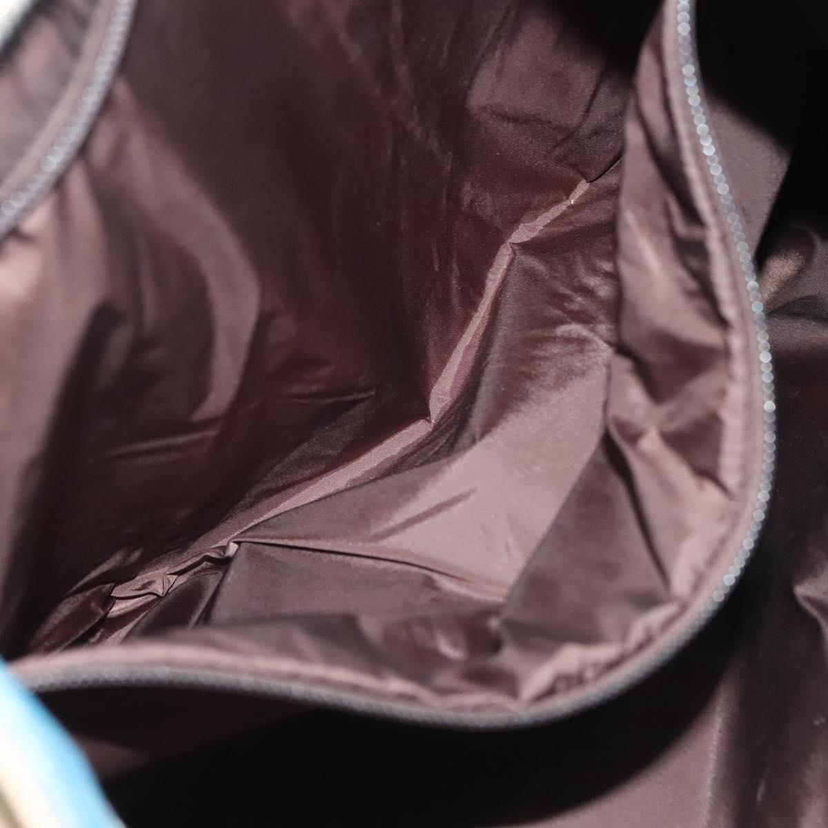 PRADA Shoulder Bag Canvas Beige Silver Auth 141428