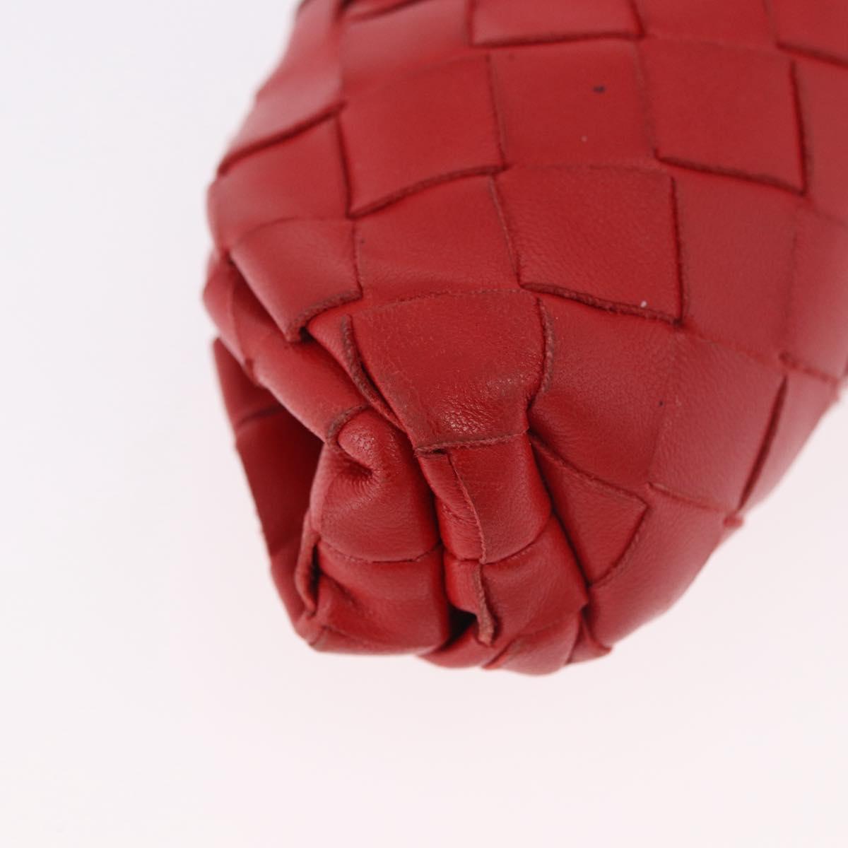 BOTTEGA VENETA INTRECCIATO Shoulder Bag Leather Red Auth 141432