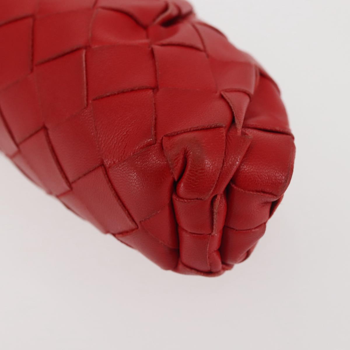 BOTTEGA VENETA INTRECCIATO Shoulder Bag Leather Red Auth 141432