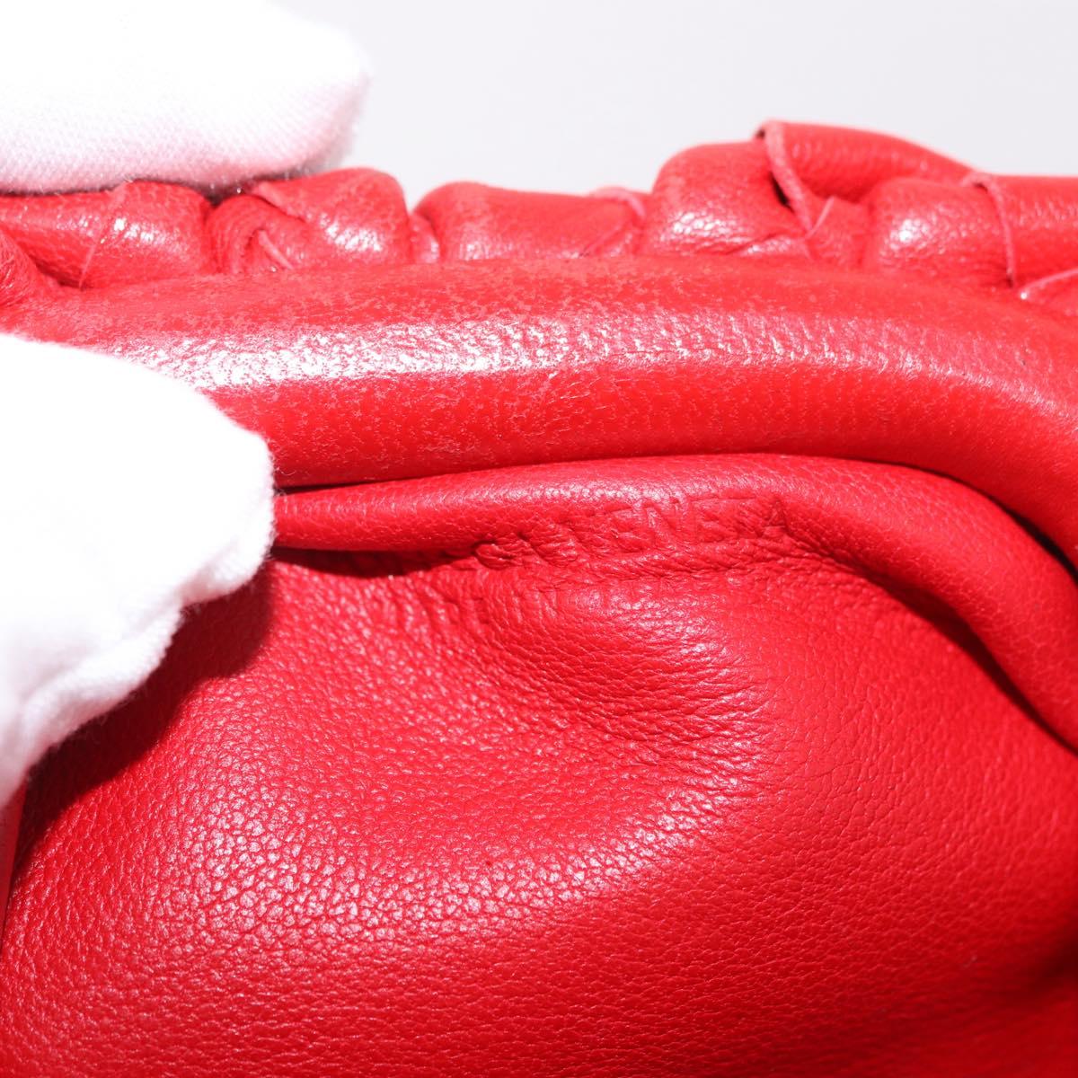 BOTTEGA VENETA INTRECCIATO Shoulder Bag Leather Red Auth 141432