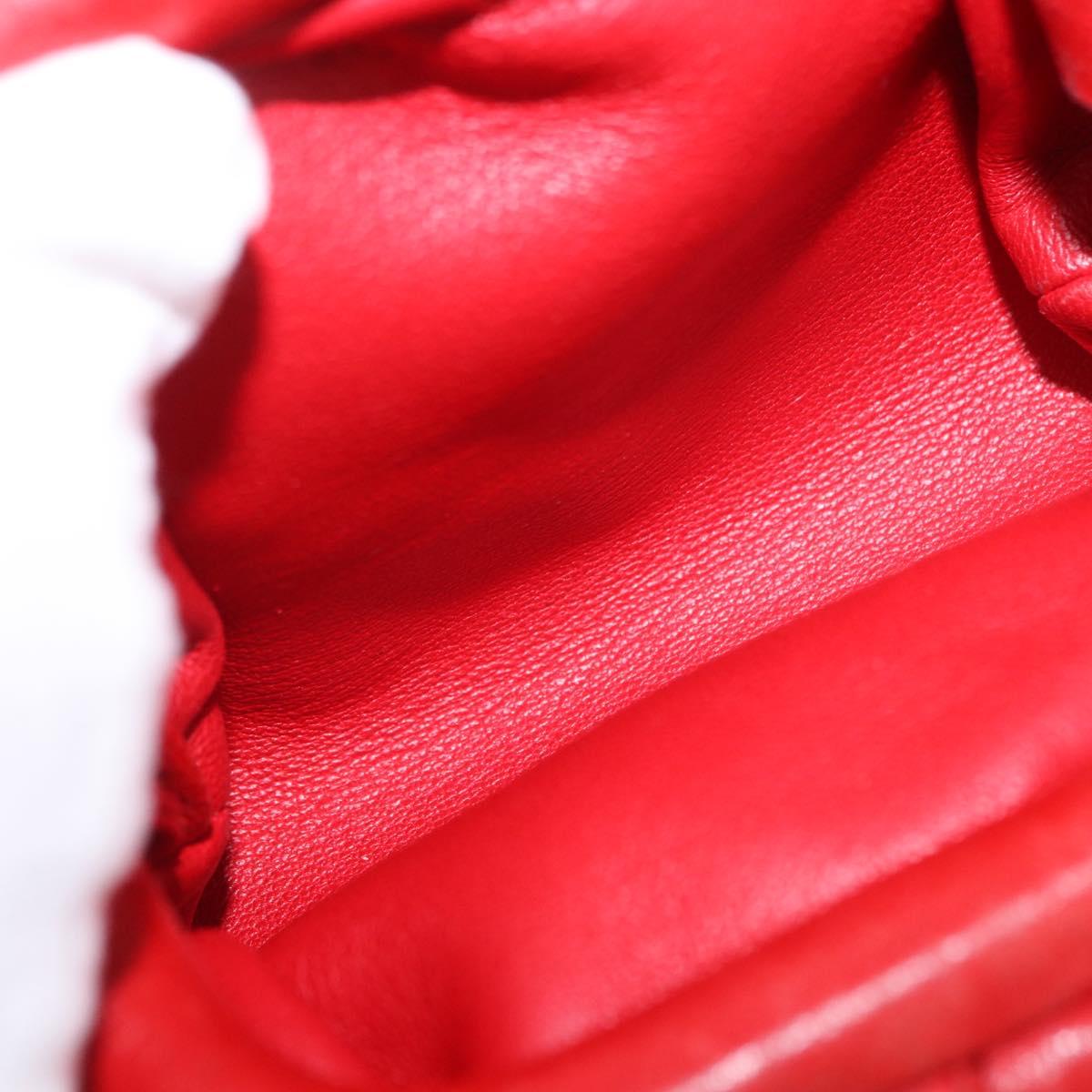 BOTTEGA VENETA INTRECCIATO Shoulder Bag Leather Red Auth 141432