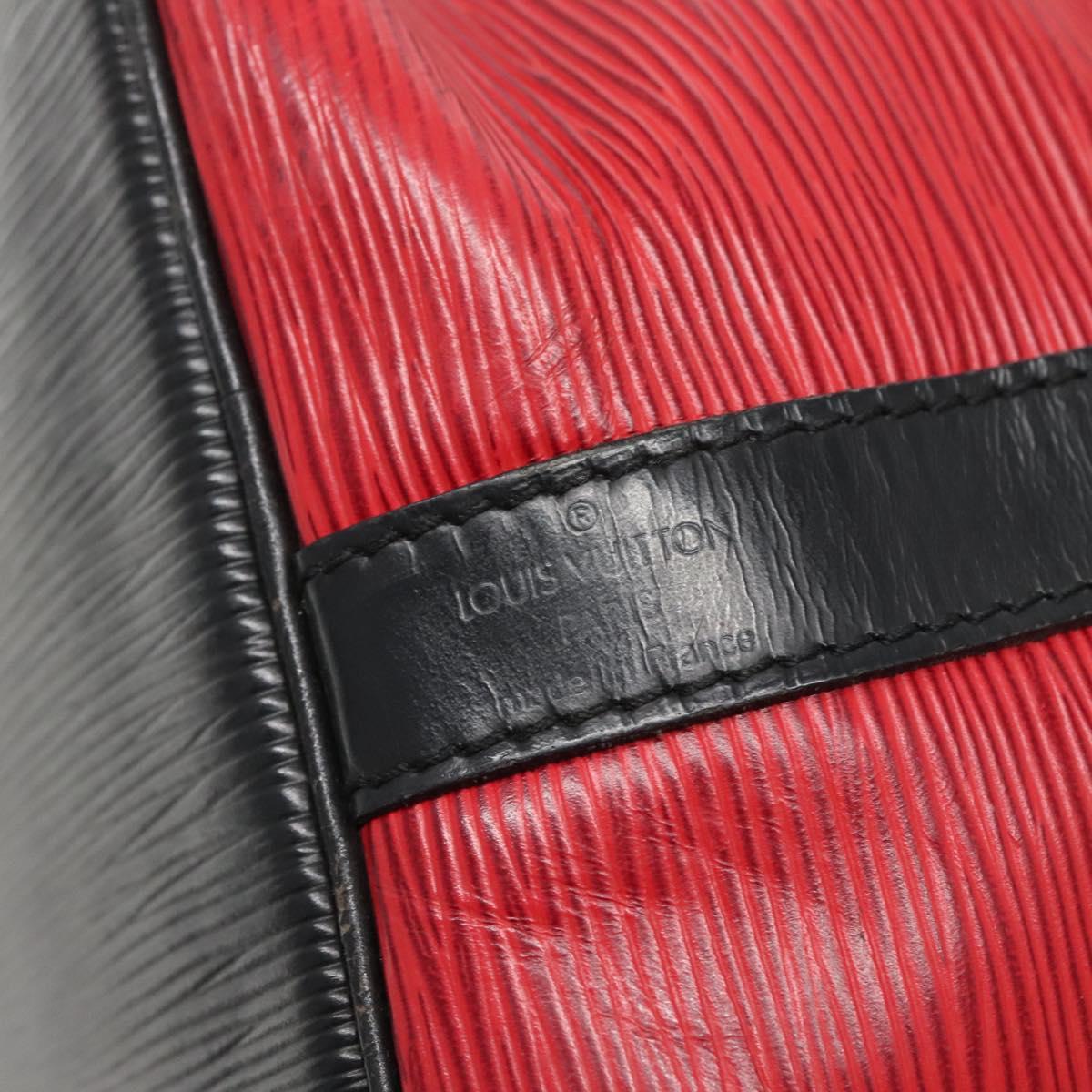 LOUIS VUITTON Epi Petit Noe Shoulder Bag Bicolor Black Red M44017 LV Auth 141440