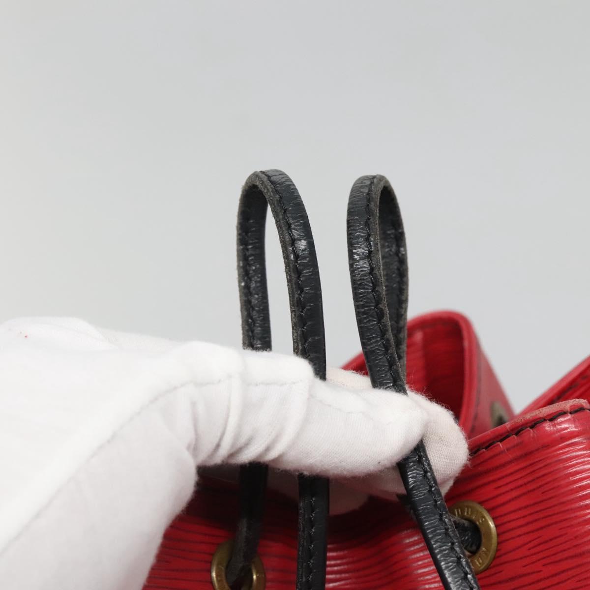 LOUIS VUITTON Epi Petit Noe Shoulder Bag Bicolor Black Red M44017 LV Auth 141440