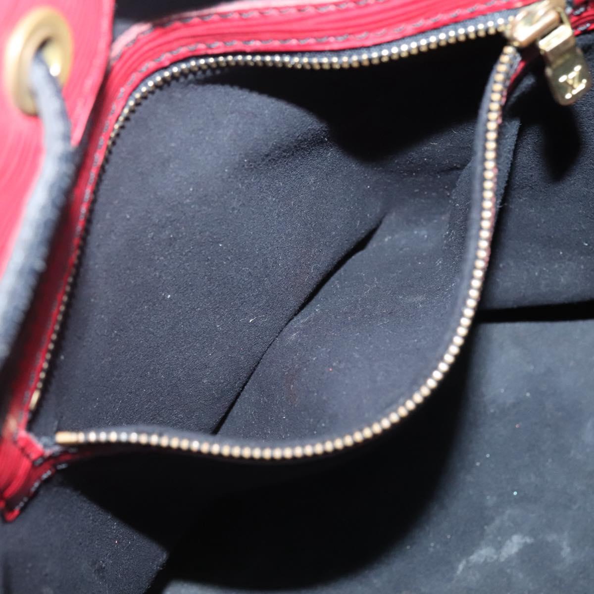 LOUIS VUITTON Epi Petit Noe Shoulder Bag Bicolor Black Red M44017 LV Auth 141440