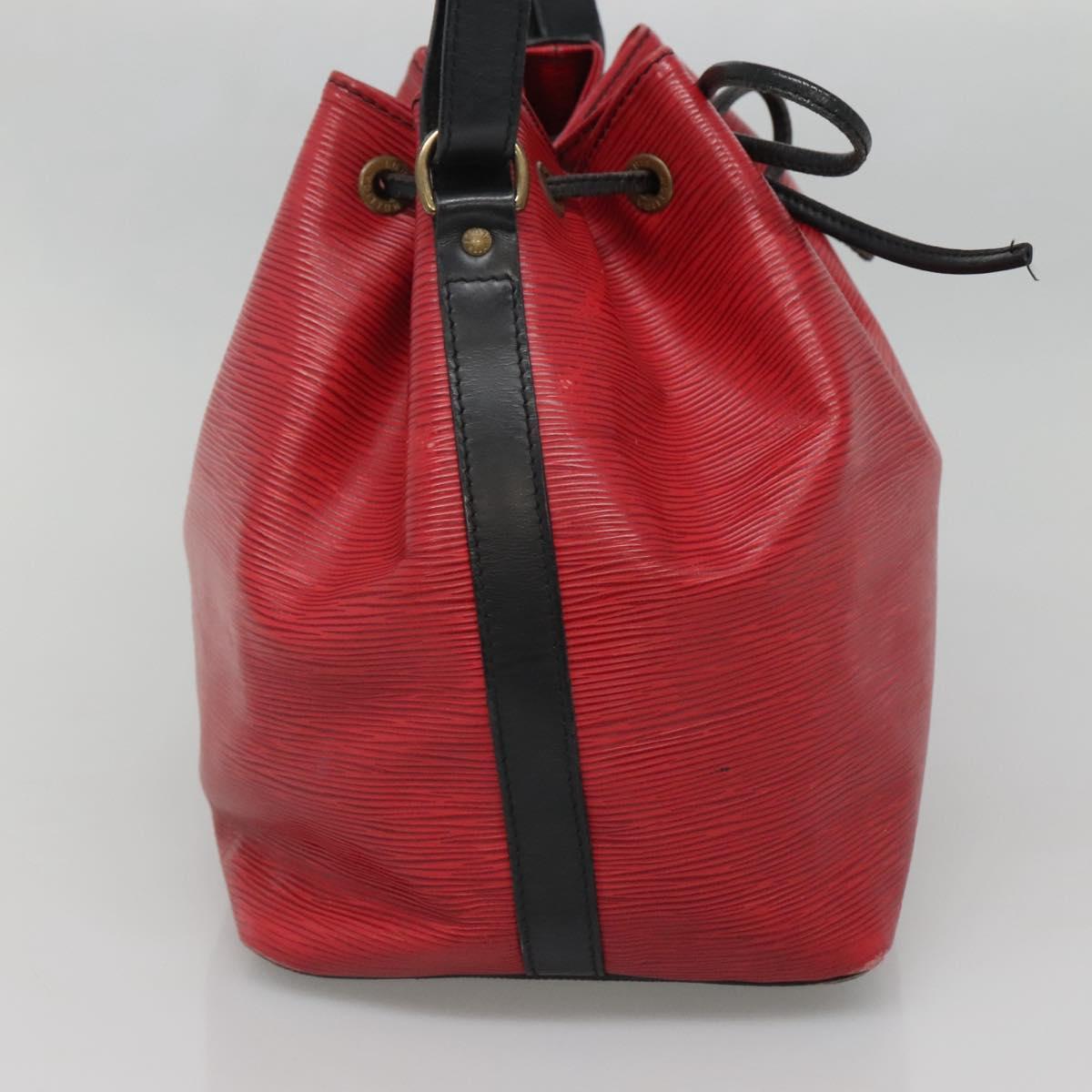 LOUIS VUITTON Epi Petit Noe Shoulder Bag Bicolor Black Red M44017 LV Auth 141440