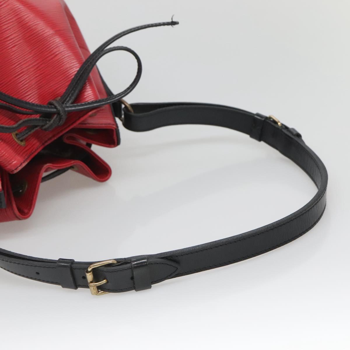 LOUIS VUITTON Epi Petit Noe Shoulder Bag Bicolor Black Red M44017 LV Auth 141440