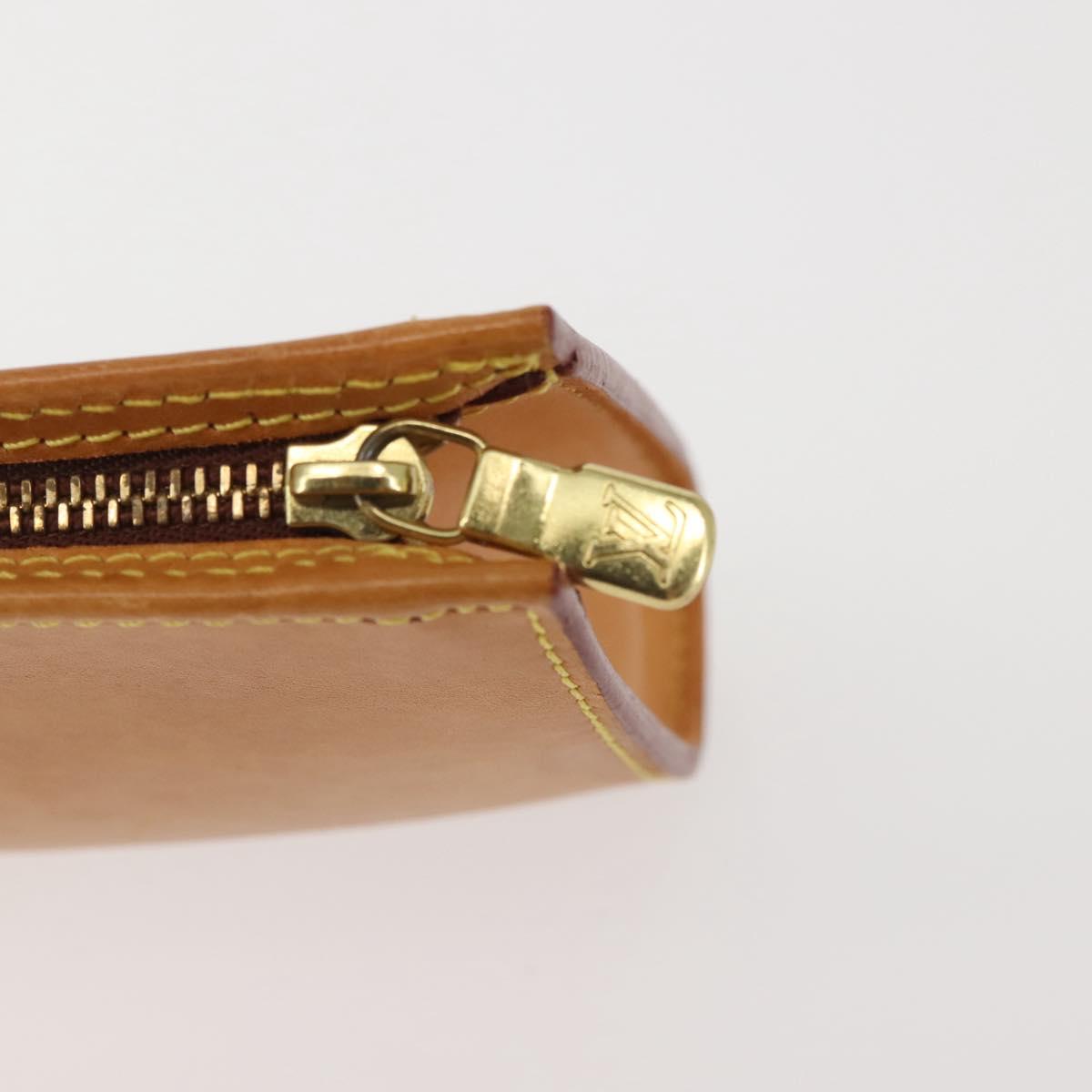 LOUIS VUITTON Nomad Leather Bucket PM Pouch Beige LV Auth 141449