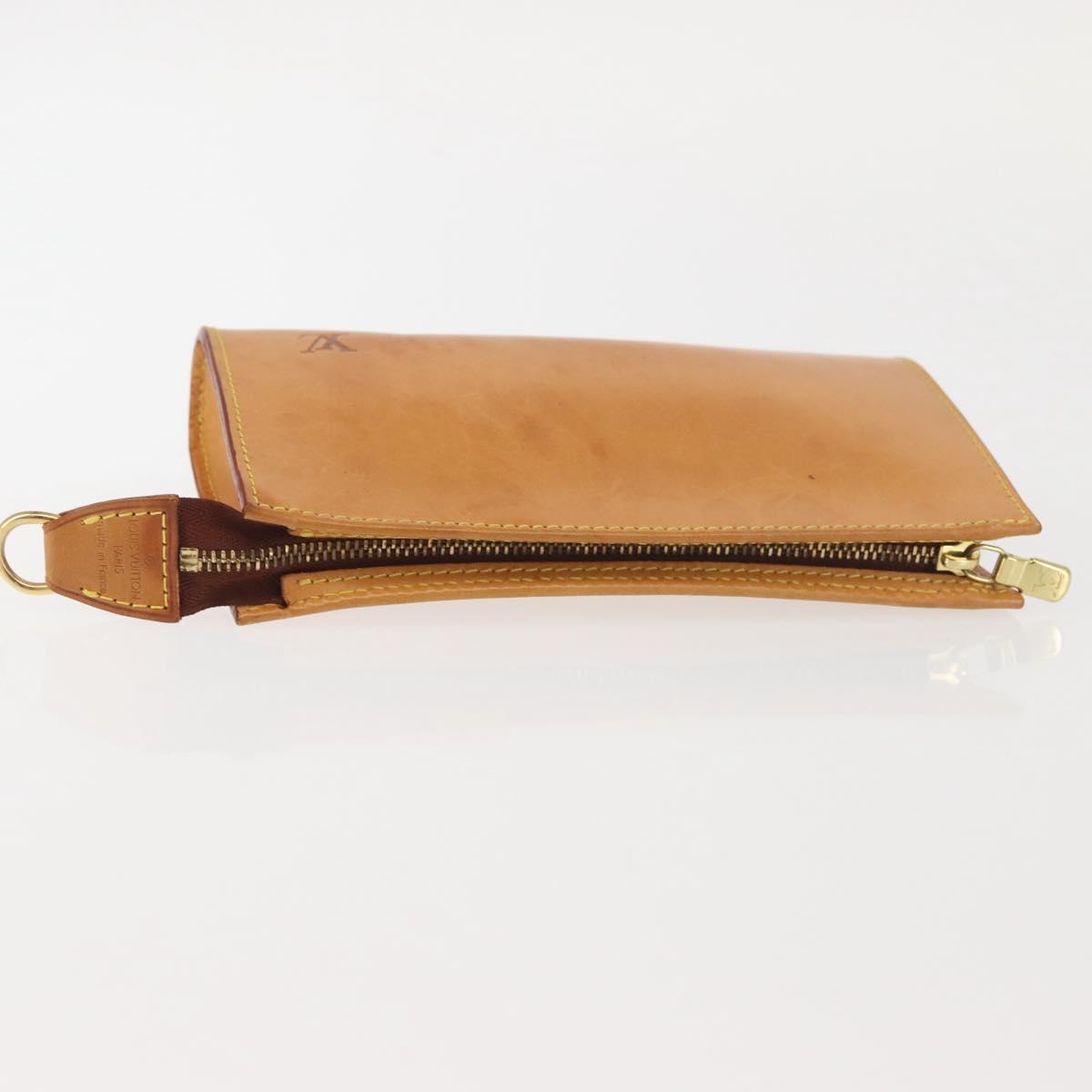 LOUIS VUITTON Nomad Leather Bucket PM Pouch Beige LV Auth 141449