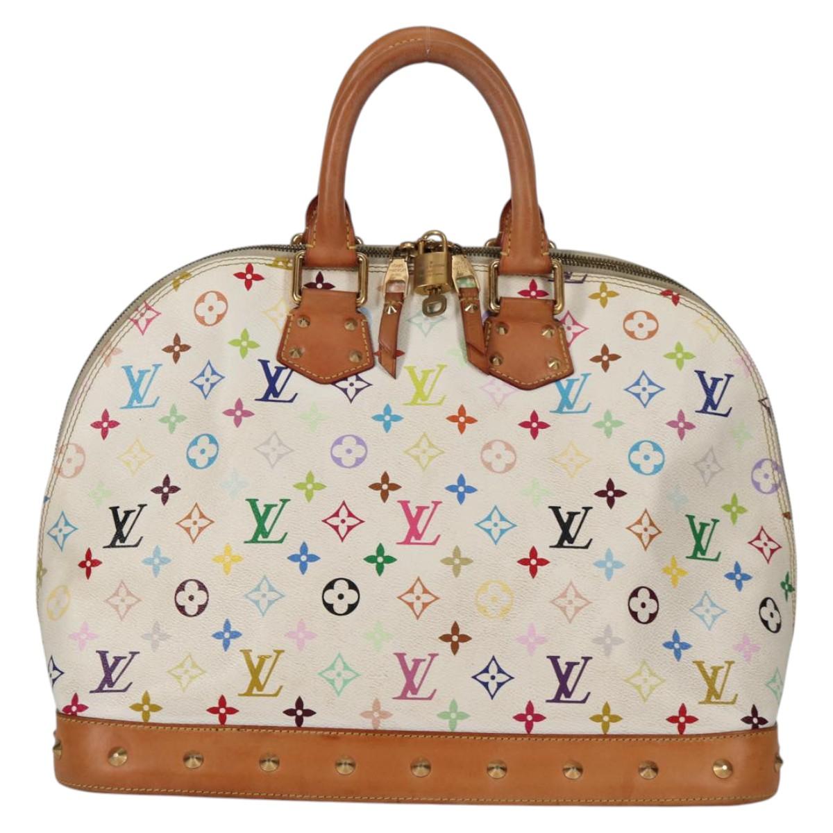 LOUIS VUITTON Monogram Multicolor Alma GM Hand Bag White M40441 LV Auth 141457V