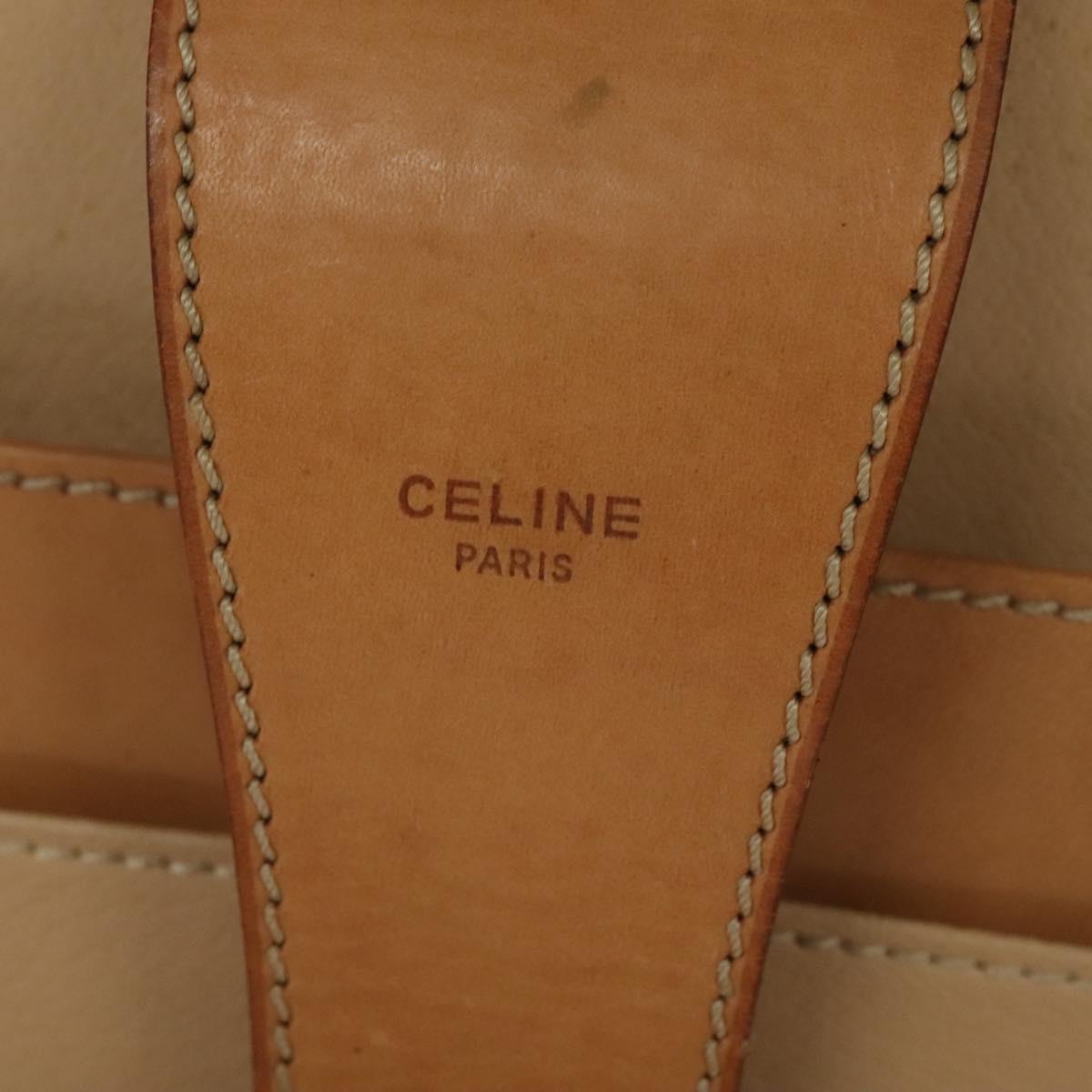 CELINE Macadam Canvas Trunk PVC Leather Brown Gold Auth 141482A