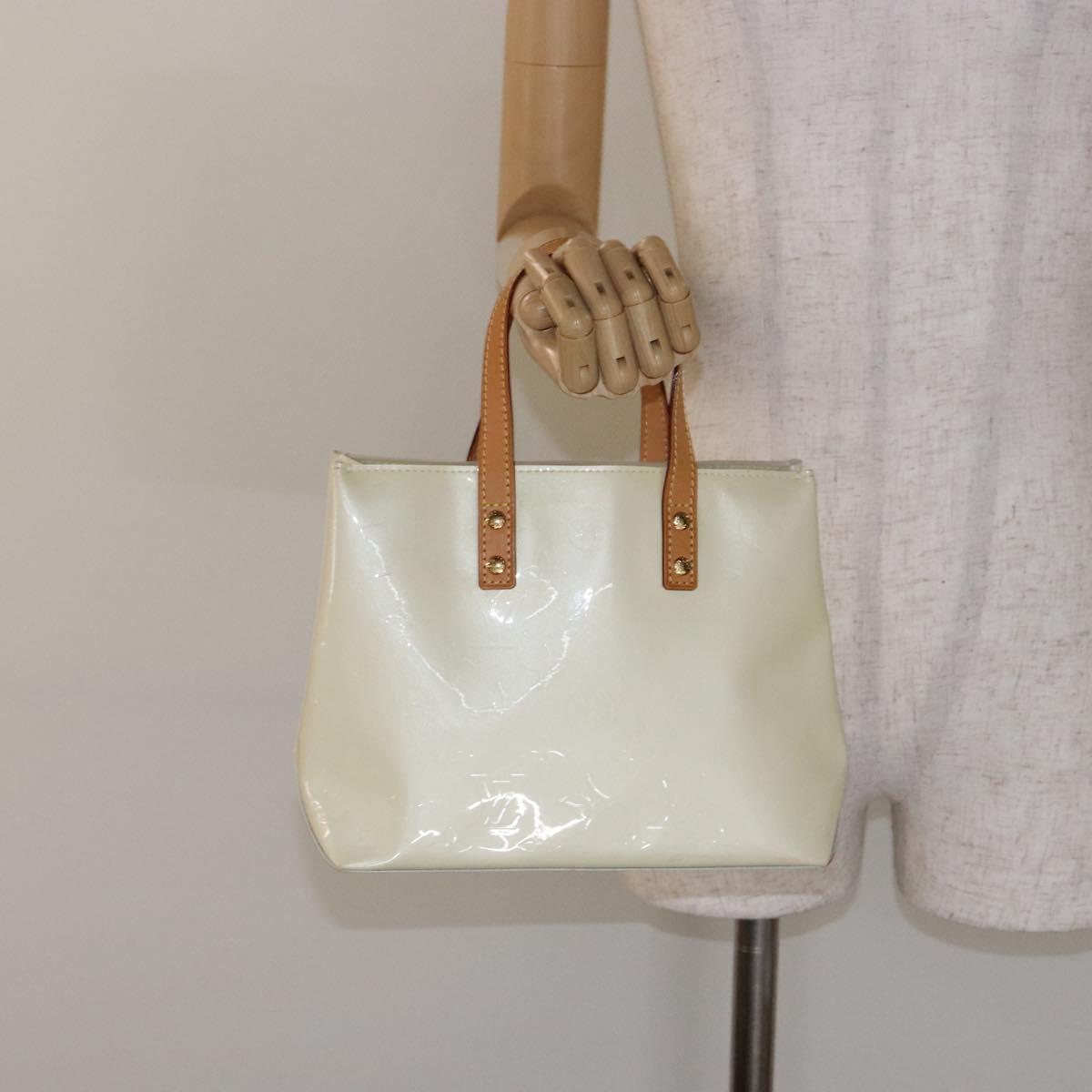 LOUIS VUITTON Monogram Vernis Reade PM Hand Bag Perle M91336 LV Auth 141487