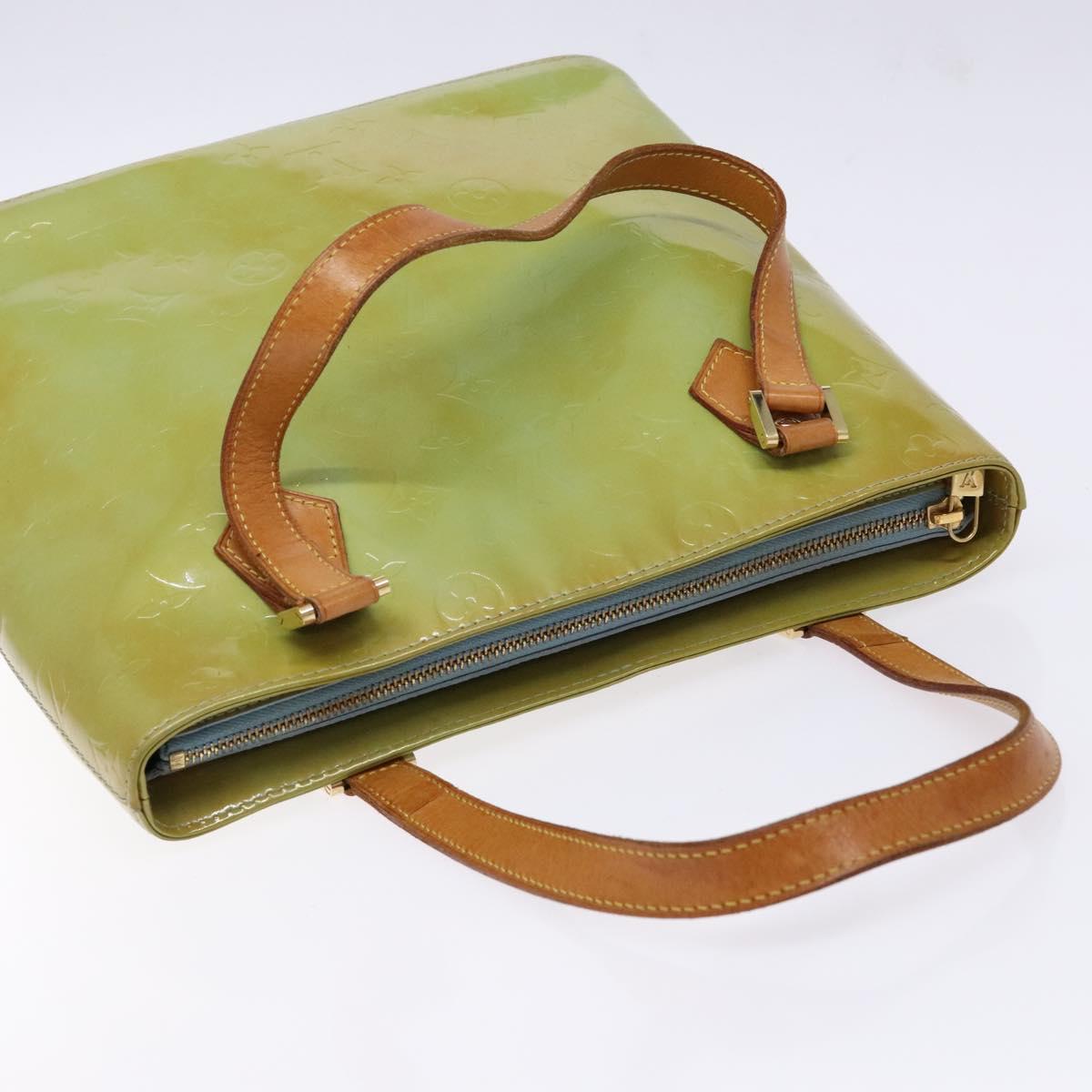 LOUIS VUITTON Monogram Vernis Houston Hand Bag Baby Blue M91005 LV Auth 141488