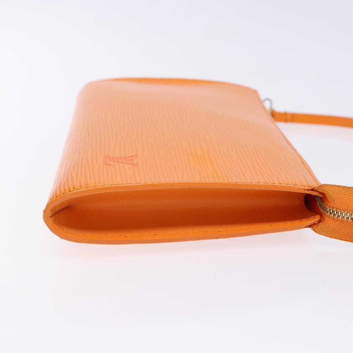 LOUIS VUITTON Epi Pochette Accessoires Pouch Orange Mandarin M5294H Auth 141495