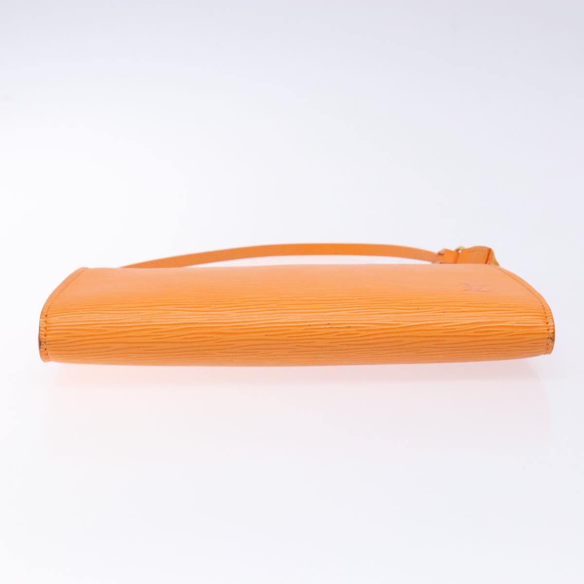 LOUIS VUITTON Epi Pochette Accessoires Pouch Orange Mandarin M5294H Auth 141495