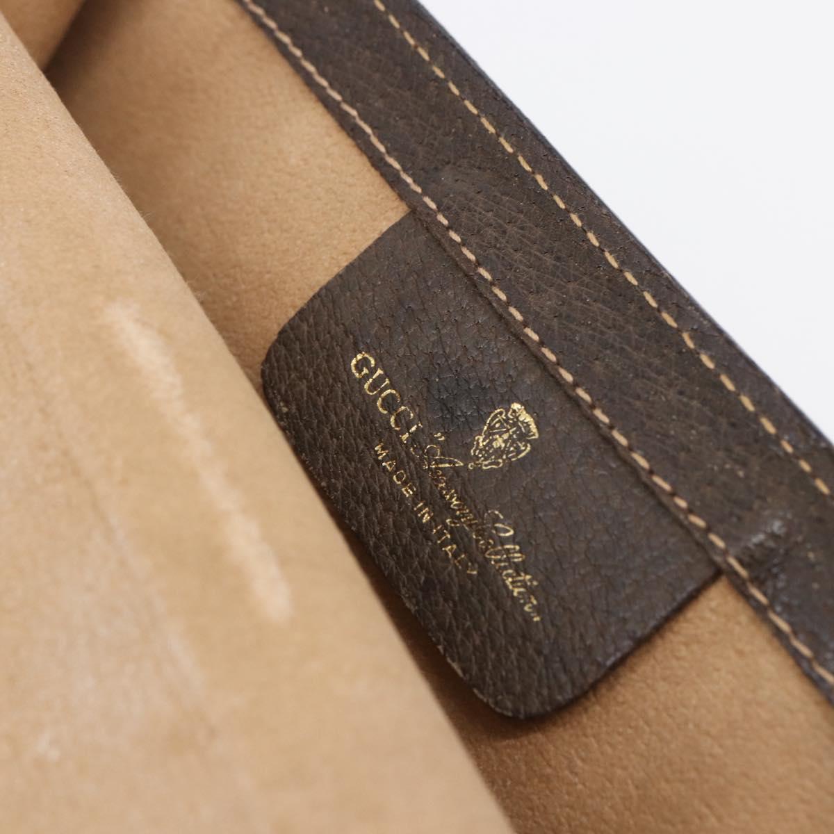 GUCCI GG Supreme Web Sherry Line Clutch Bag PVC Beige Gold Auth 141498