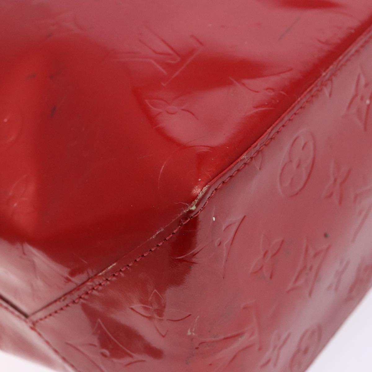 LOUIS VUITTON Monogram Vernis Reade MM Hand Bag Red Rouge M91086 LV Auth 141504