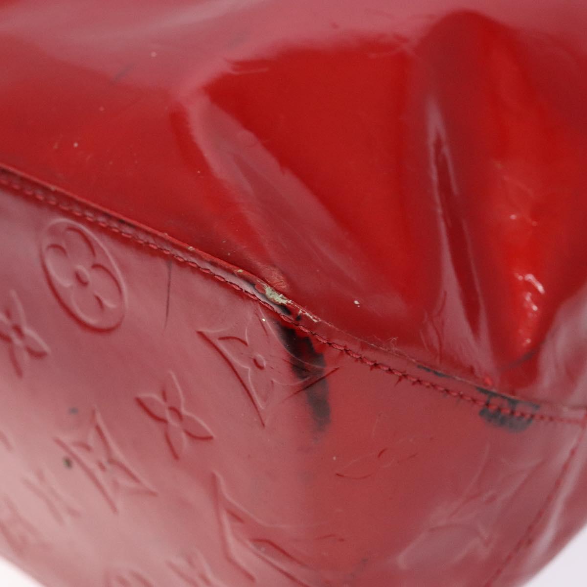 LOUIS VUITTON Monogram Vernis Reade MM Hand Bag Red Rouge M91086 LV Auth 141504