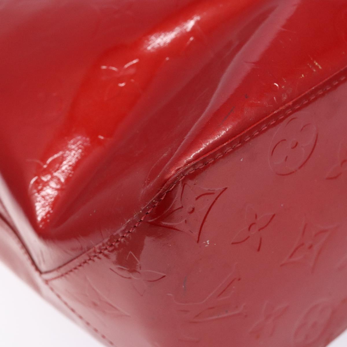 LOUIS VUITTON Monogram Vernis Reade MM Hand Bag Red Rouge M91086 LV Auth 141504