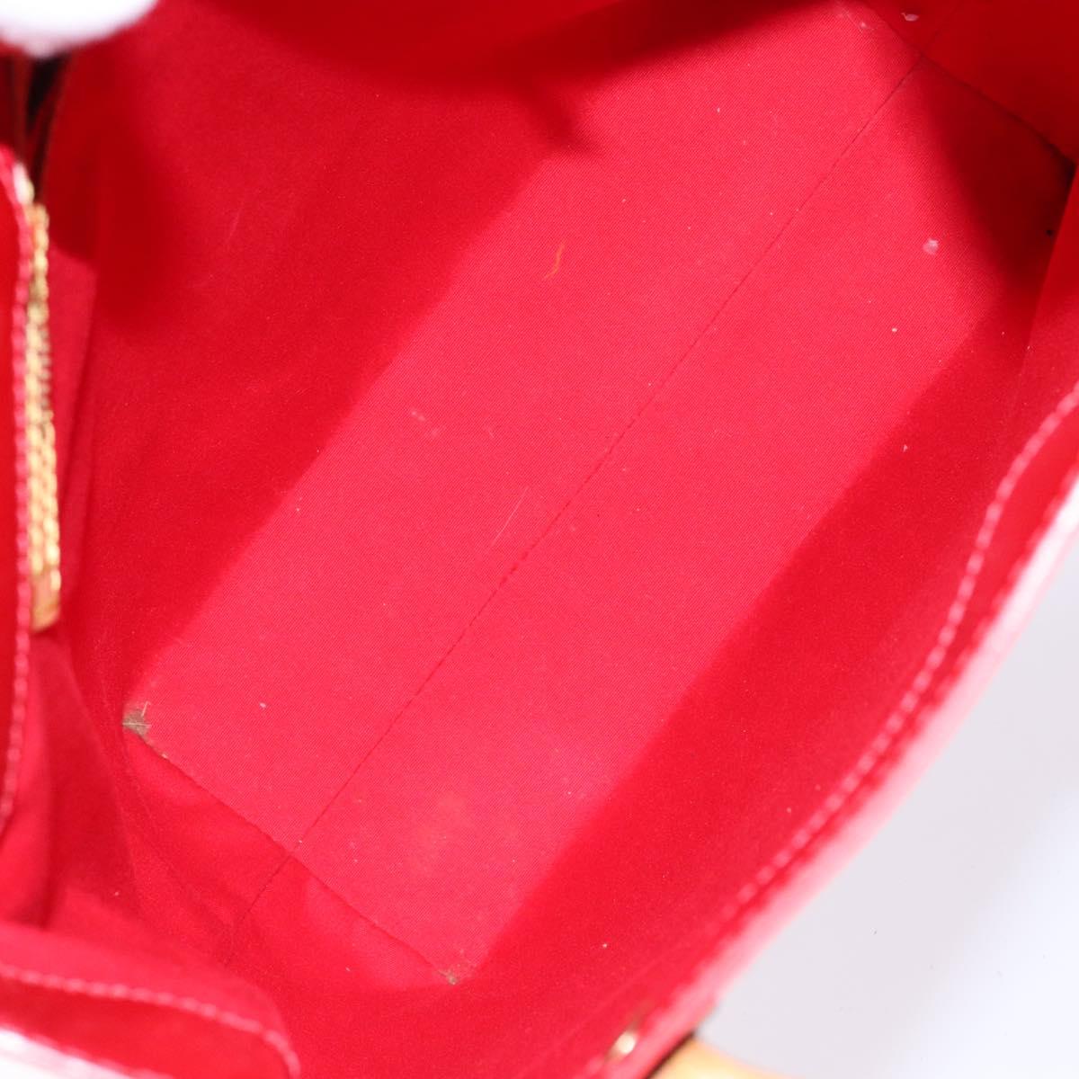 LOUIS VUITTON Monogram Vernis Reade MM Hand Bag Red Rouge M91086 LV Auth 141504