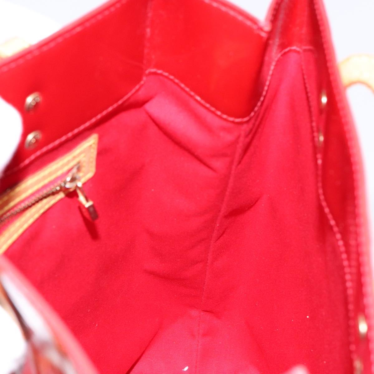 LOUIS VUITTON Monogram Vernis Reade MM Hand Bag Red Rouge M91086 LV Auth 141504