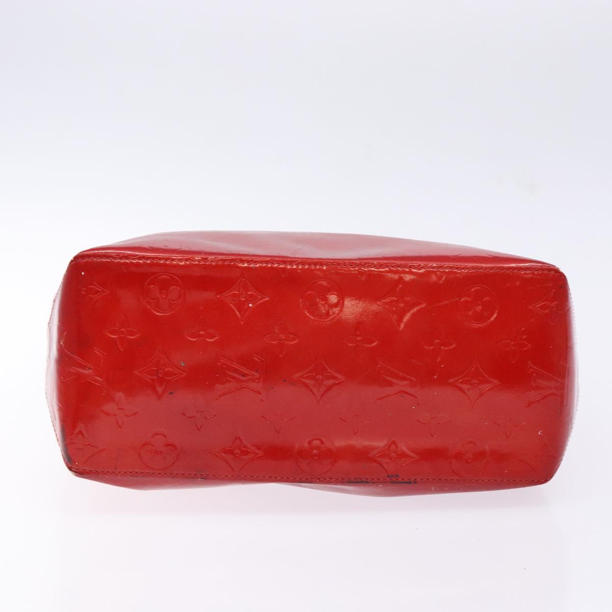 LOUIS VUITTON Monogram Vernis Reade MM Hand Bag Red Rouge M91086 LV Auth 141504