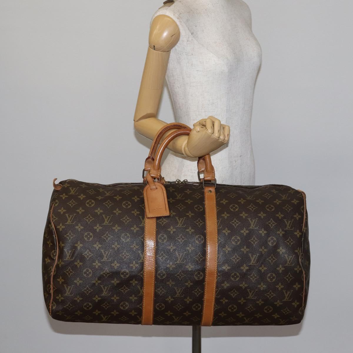 LOUIS VUITTON Monogram Keepall 55 Boston Bag M41424 LV Auth 141509