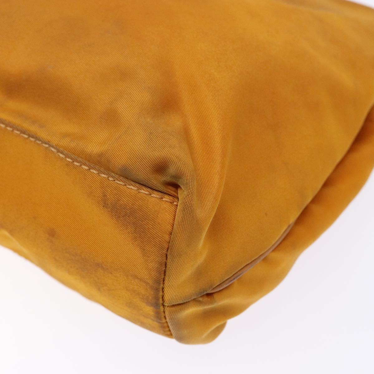 PRADA Shoulder Bag Nylon Orange Gold Auth 141517