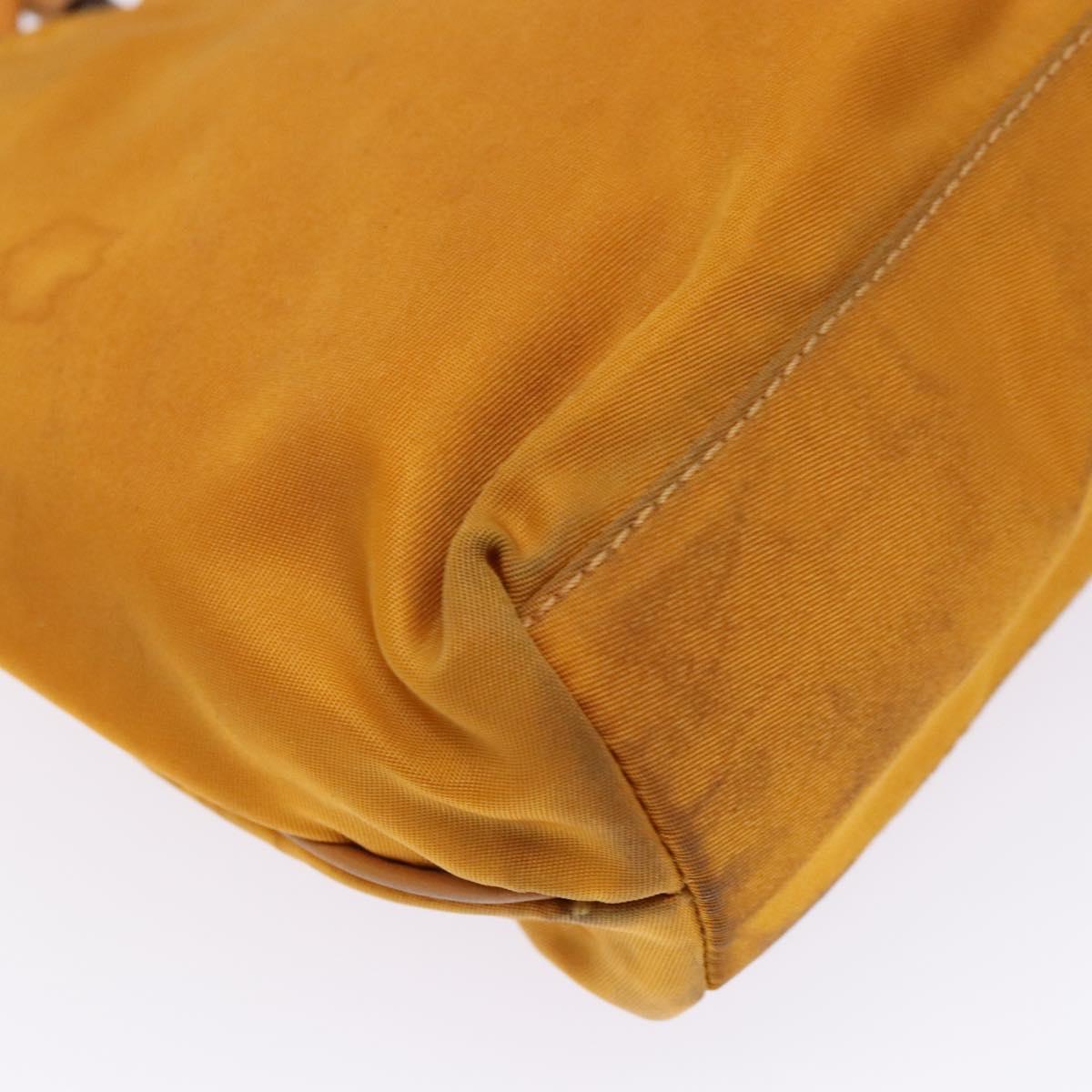 PRADA Shoulder Bag Nylon Orange Gold Auth 141517