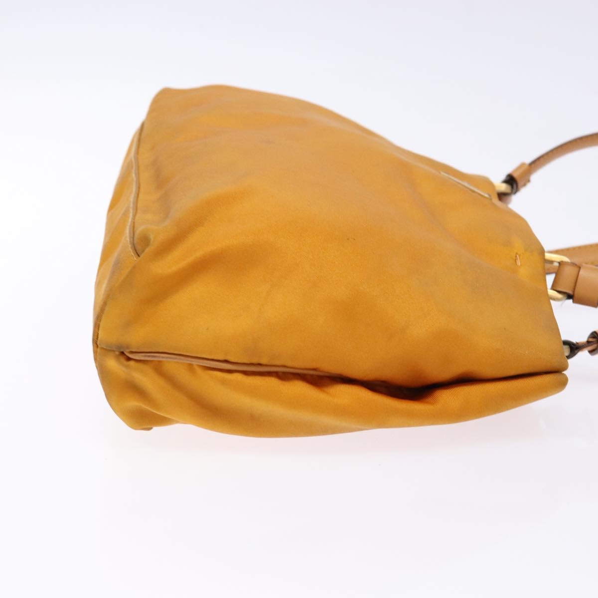 PRADA Shoulder Bag Nylon Orange Gold Auth 141517