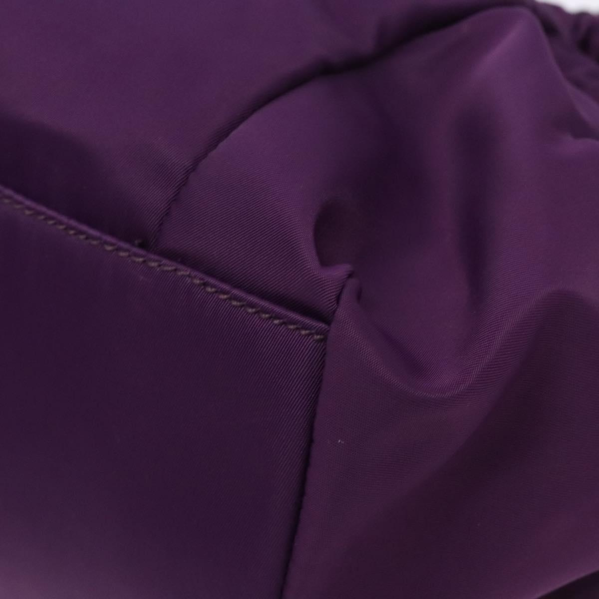 Salvatore Ferragamo Vala Shoulder Bag Nylon Purple Gold Auth 141527