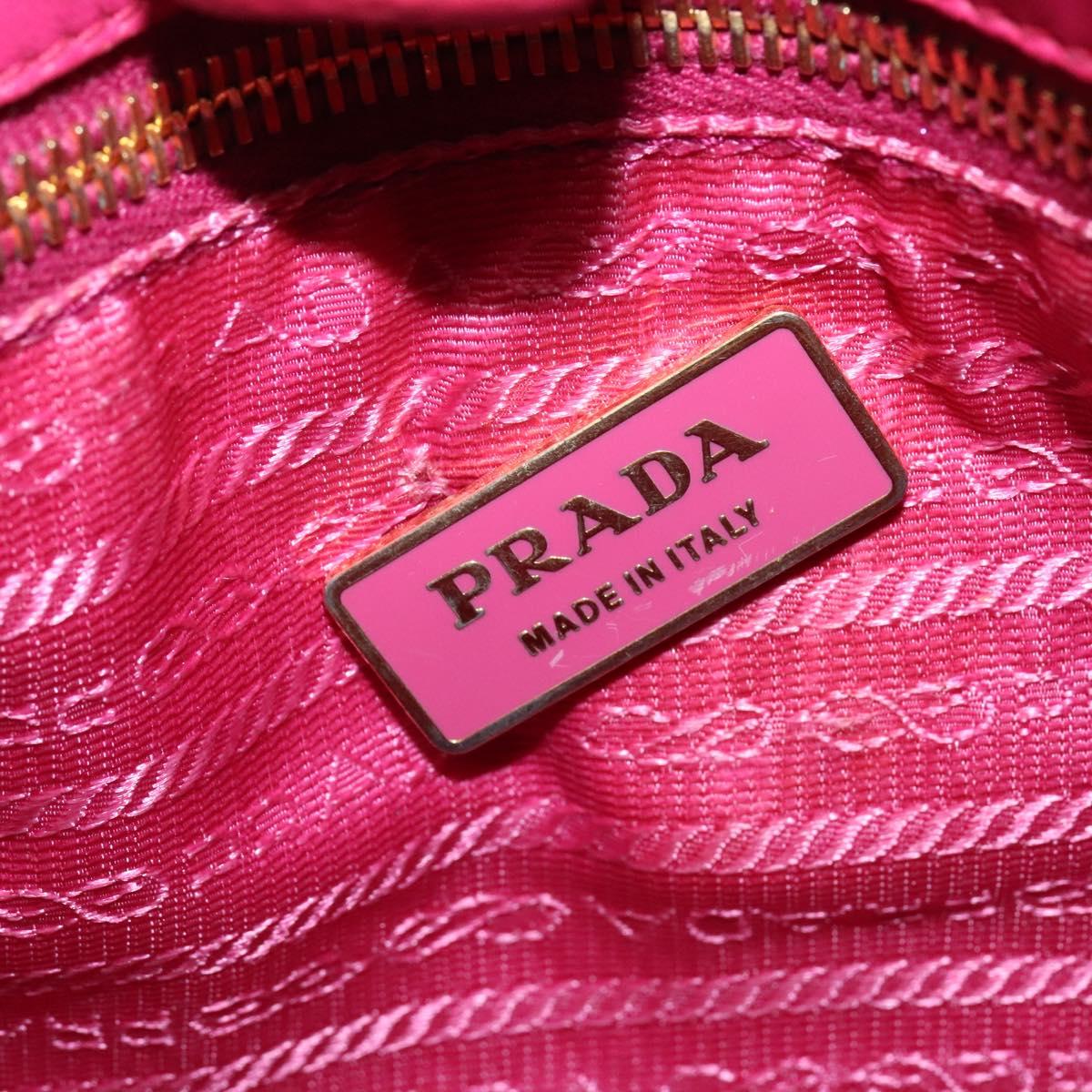 PRADA Hand Bag Nylon 2way White Gold Auth 141530