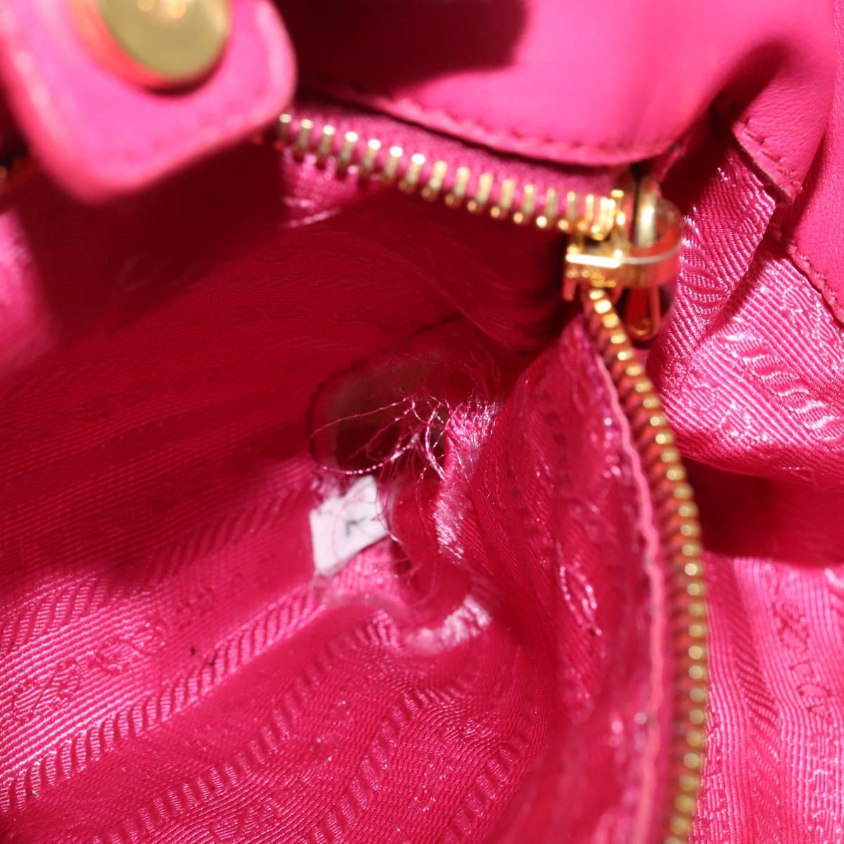 PRADA Hand Bag Nylon 2way White Gold Auth 141530