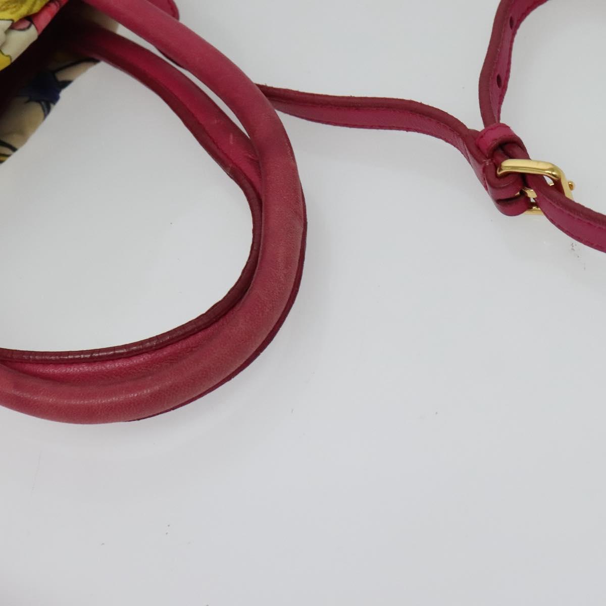 PRADA Hand Bag Nylon 2way White Gold Auth 141530