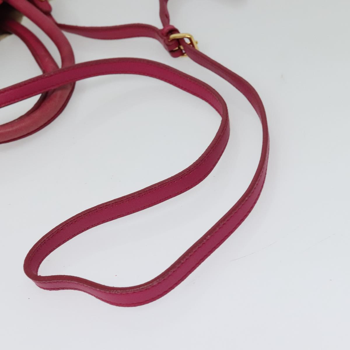 PRADA Hand Bag Nylon 2way White Gold Auth 141530