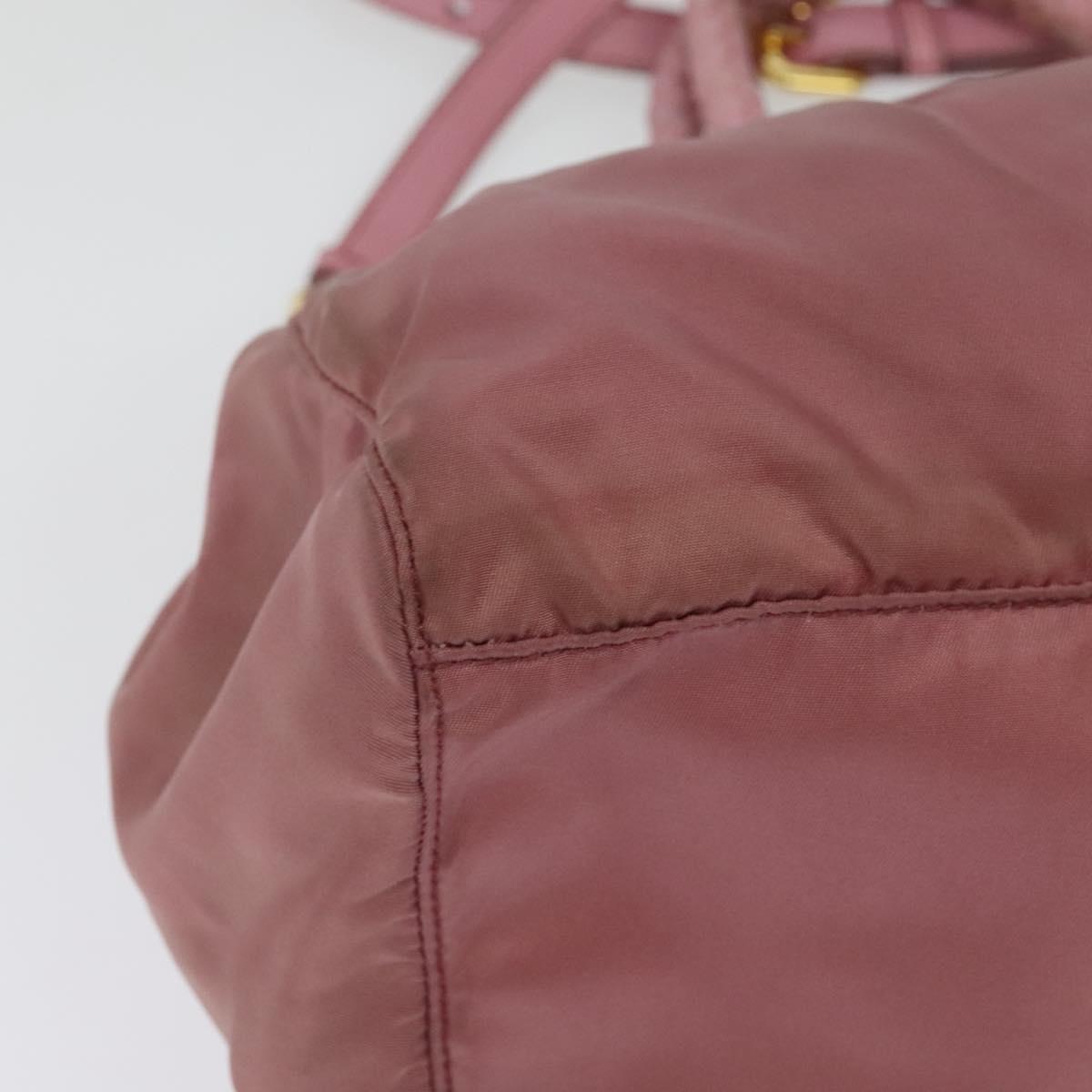 PRADA Hand Bag Nylon 2way Pink Gold Auth 141531