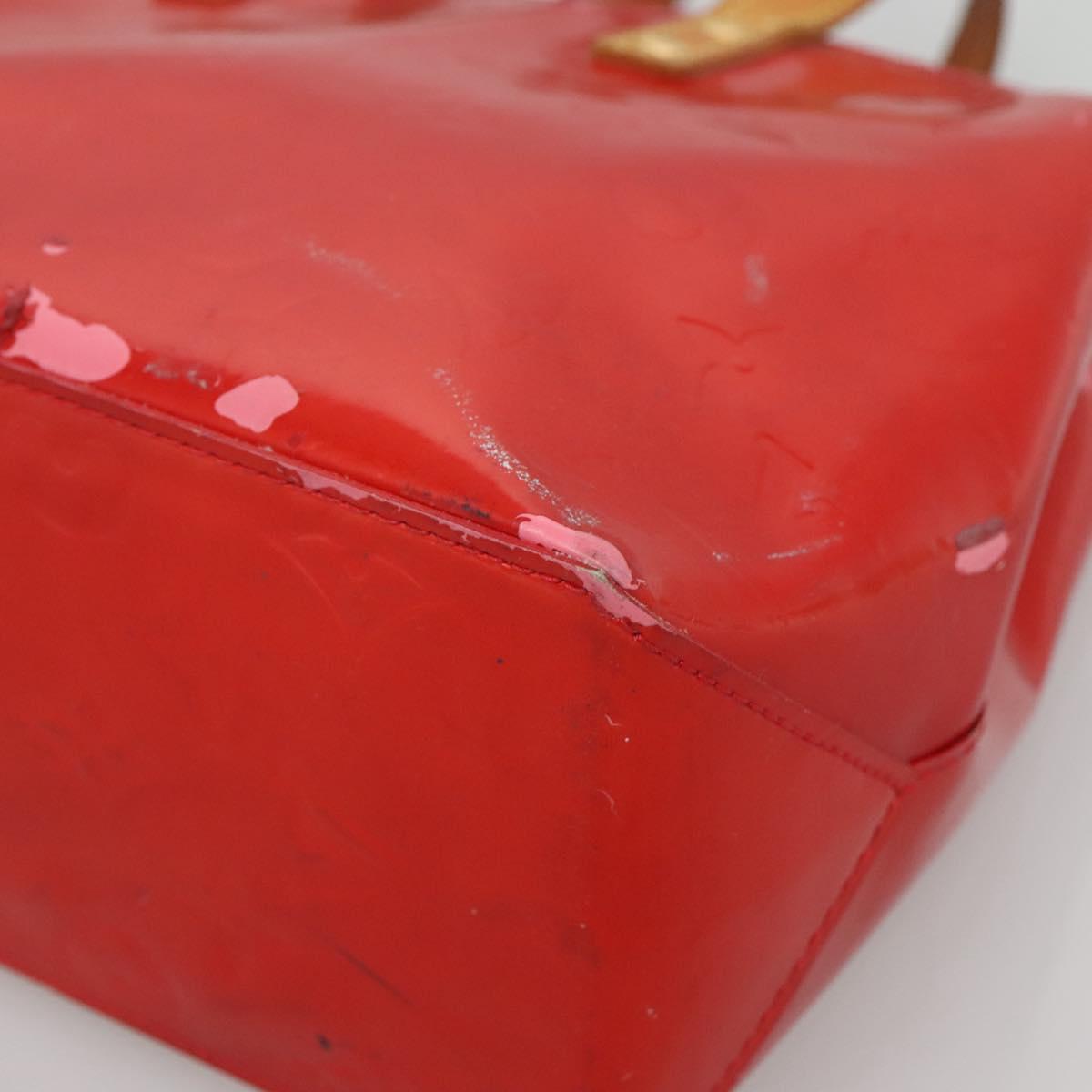 LOUIS VUITTON Monogram Vernis Reade PM Hand Bag Red Rouge M91088 LV Auth 141534