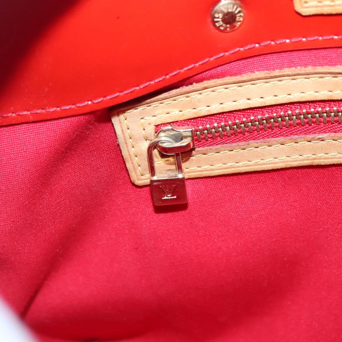 LOUIS VUITTON Monogram Vernis Reade PM Hand Bag Red Rouge M91088 LV Auth 141534