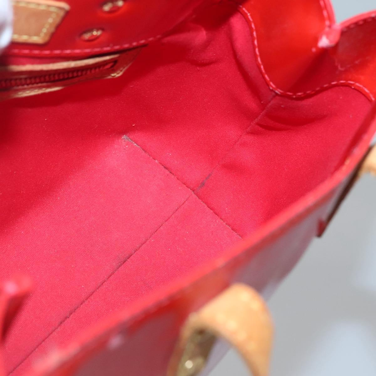 LOUIS VUITTON Monogram Vernis Reade PM Hand Bag Red Rouge M91088 LV Auth 141534