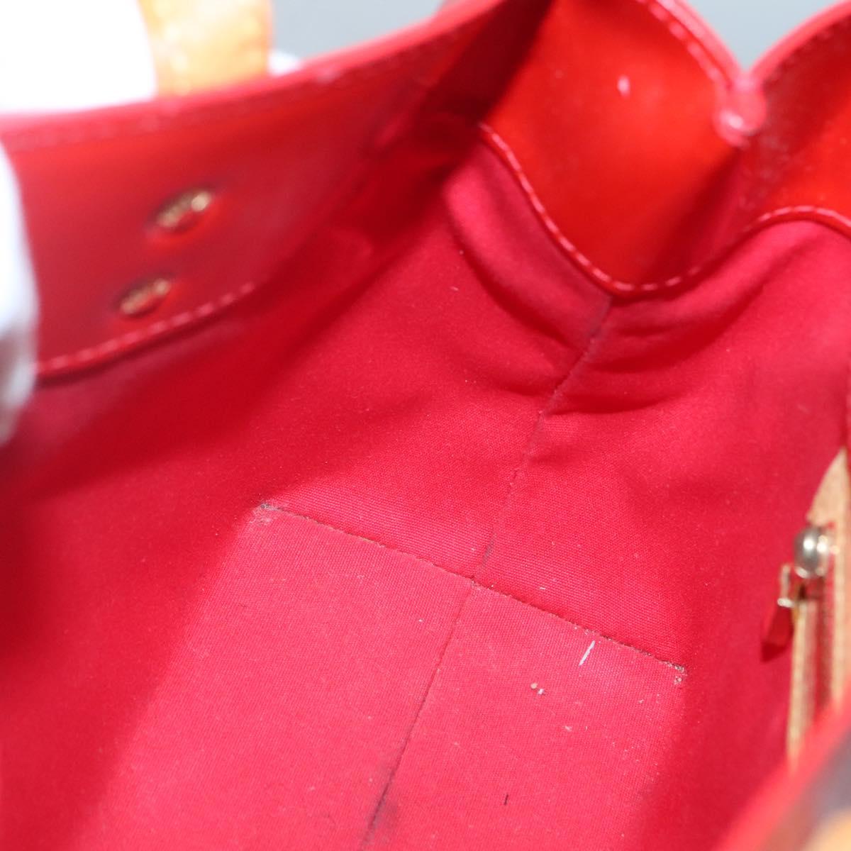 LOUIS VUITTON Monogram Vernis Reade PM Hand Bag Red Rouge M91088 LV Auth 141534