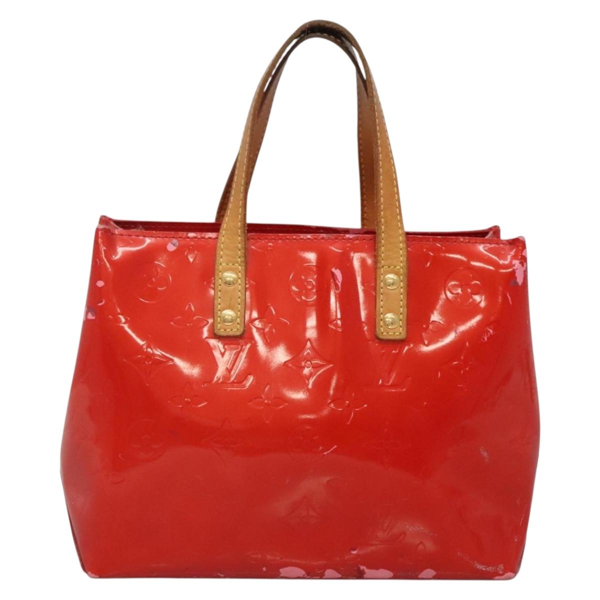 LOUIS VUITTON Monogram Vernis Reade PM Hand Bag Red Rouge M91088 LV Auth 141534