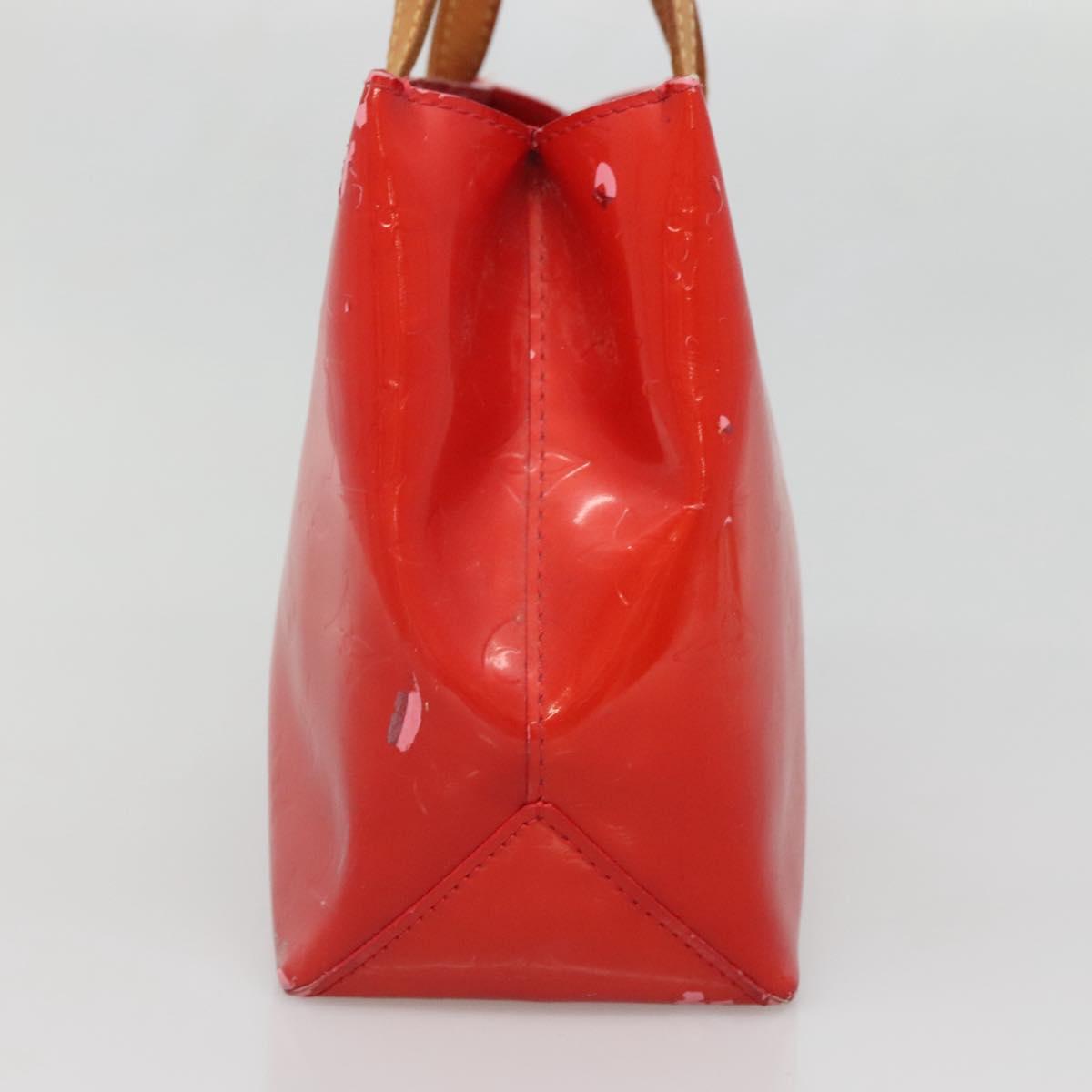LOUIS VUITTON Monogram Vernis Reade PM Hand Bag Red Rouge M91088 LV Auth 141534