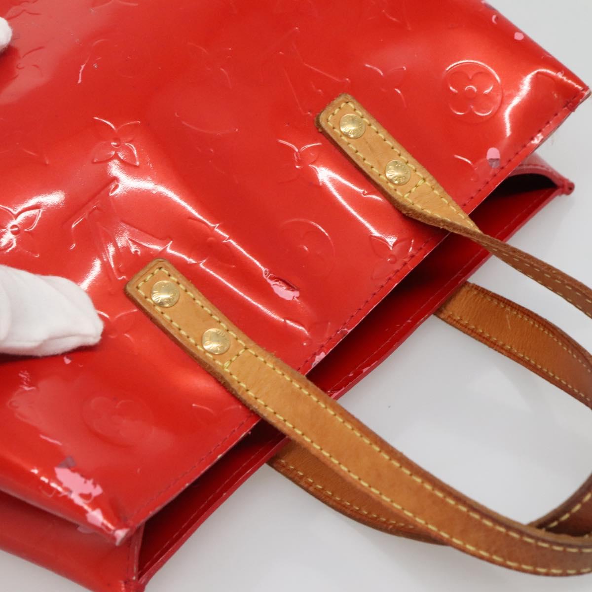 LOUIS VUITTON Monogram Vernis Reade PM Hand Bag Red Rouge M91088 LV Auth 141534