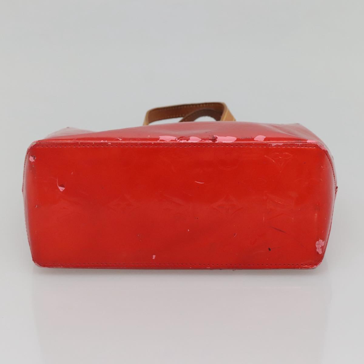 LOUIS VUITTON Monogram Vernis Reade PM Hand Bag Red Rouge M91088 LV Auth 141534