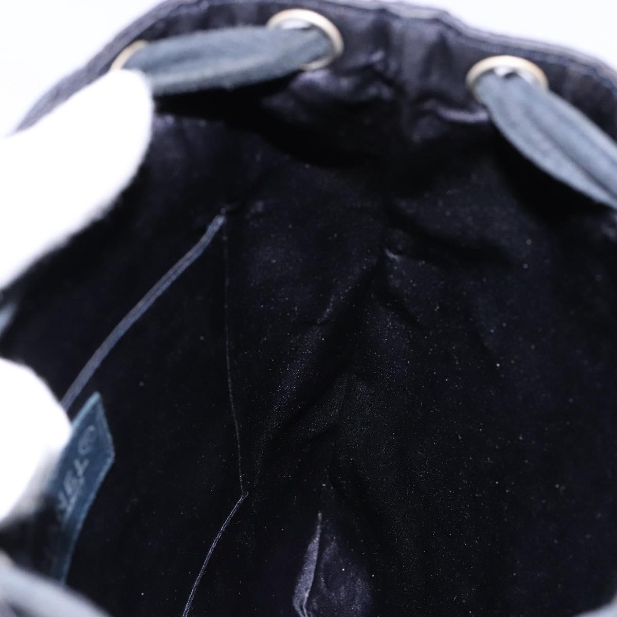 CHANEL Matelasse Pouch Satin Black CC Auth 141547