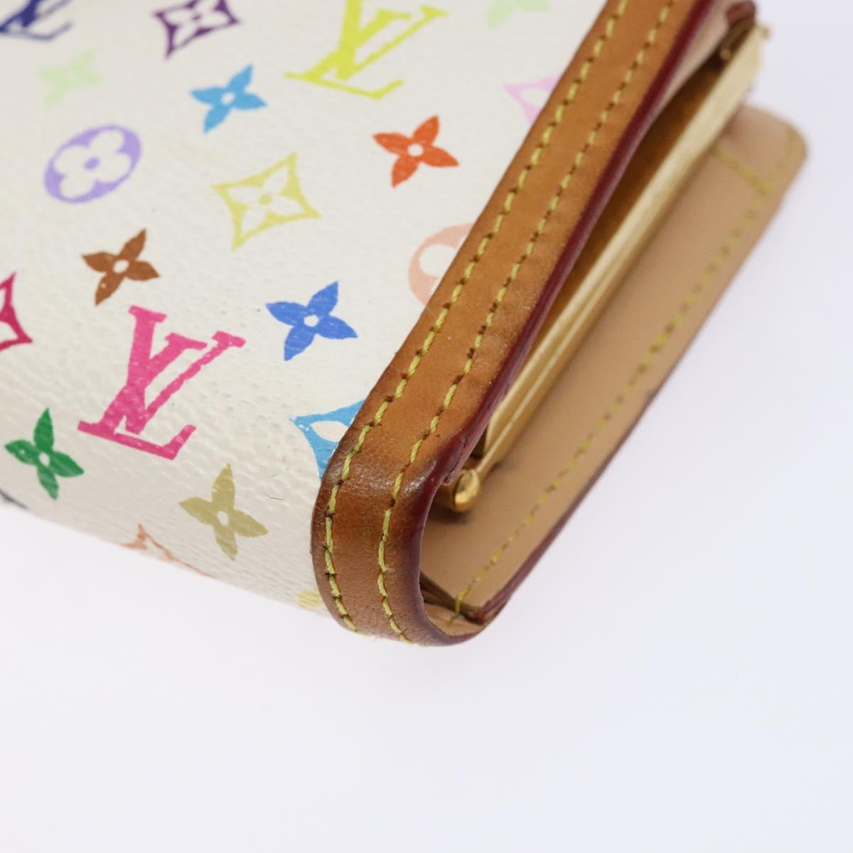 LOUIS VUITTON Multicolor Portefeuille Viennois Wallet White M92987 Auth 141553