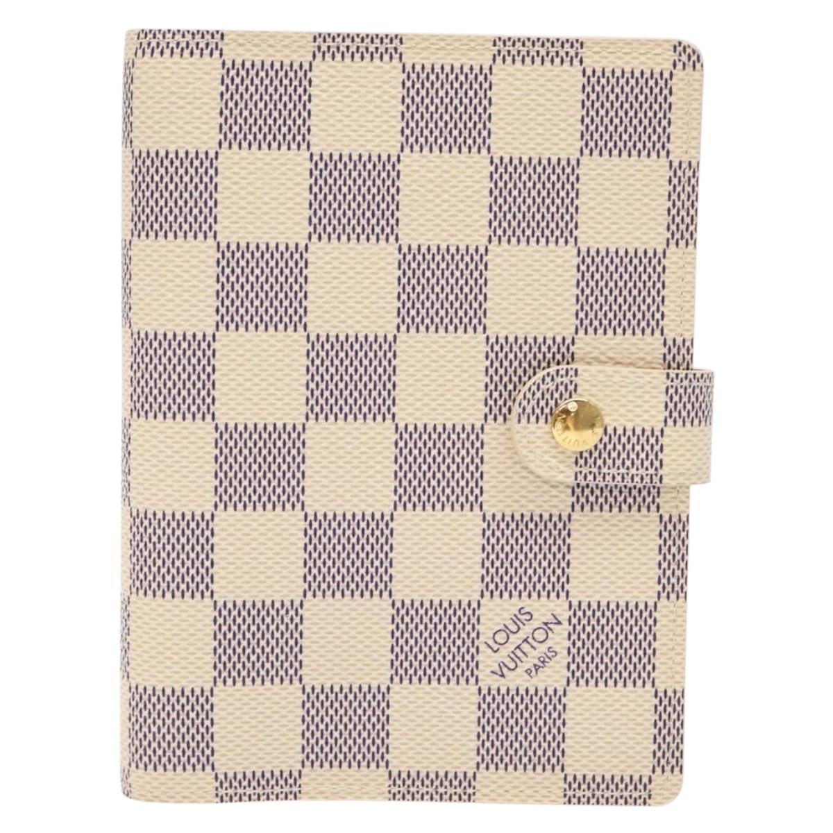 LOUIS VUITTON Damier Azur Agenda PM Day Planner Cover R20706 LV Auth 141555