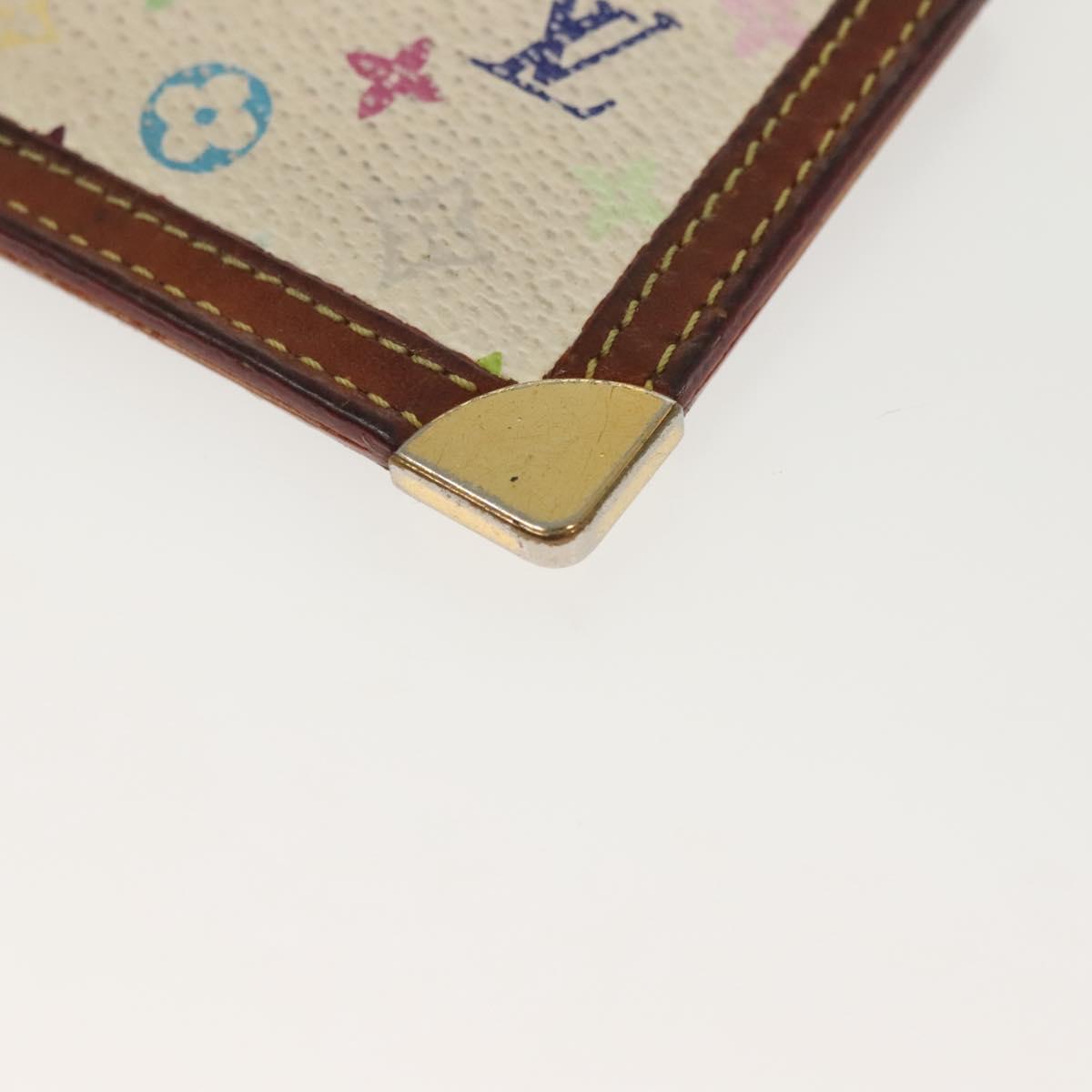 LOUIS VUITTON Multicolor Pochette Cles Coin Purse White M92655 LV Auth 141583