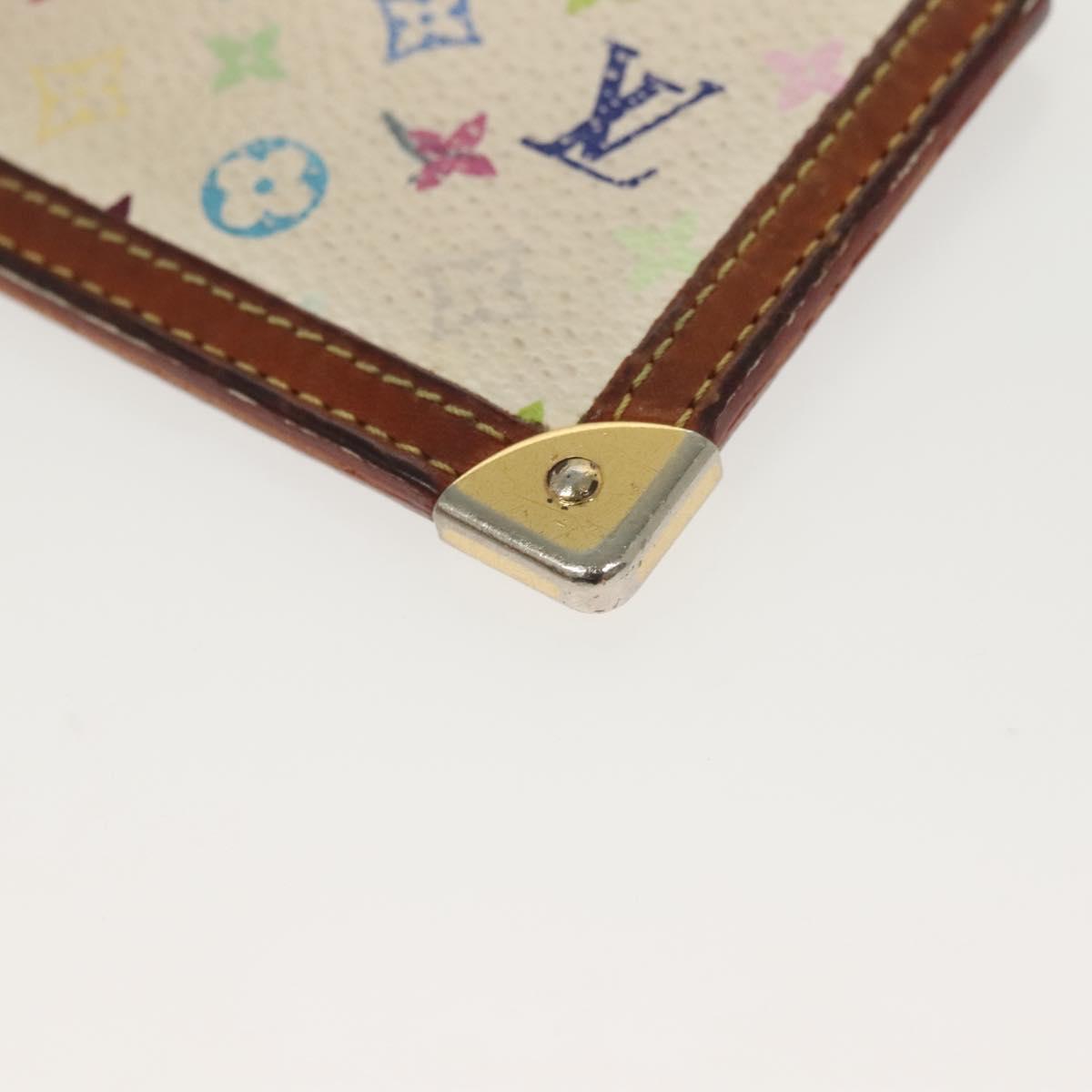 LOUIS VUITTON Multicolor Pochette Cles Coin Purse White M92655 LV Auth 141583
