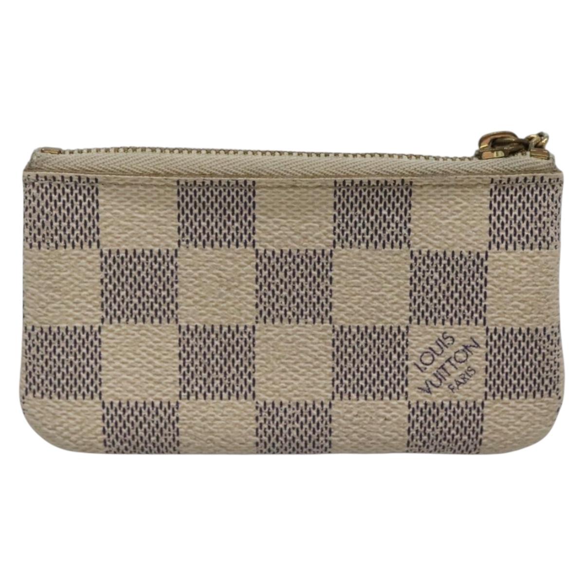 LOUIS VUITTON Damier Azur Pochette Cles Coin Purse N62659 LV Auth 141584